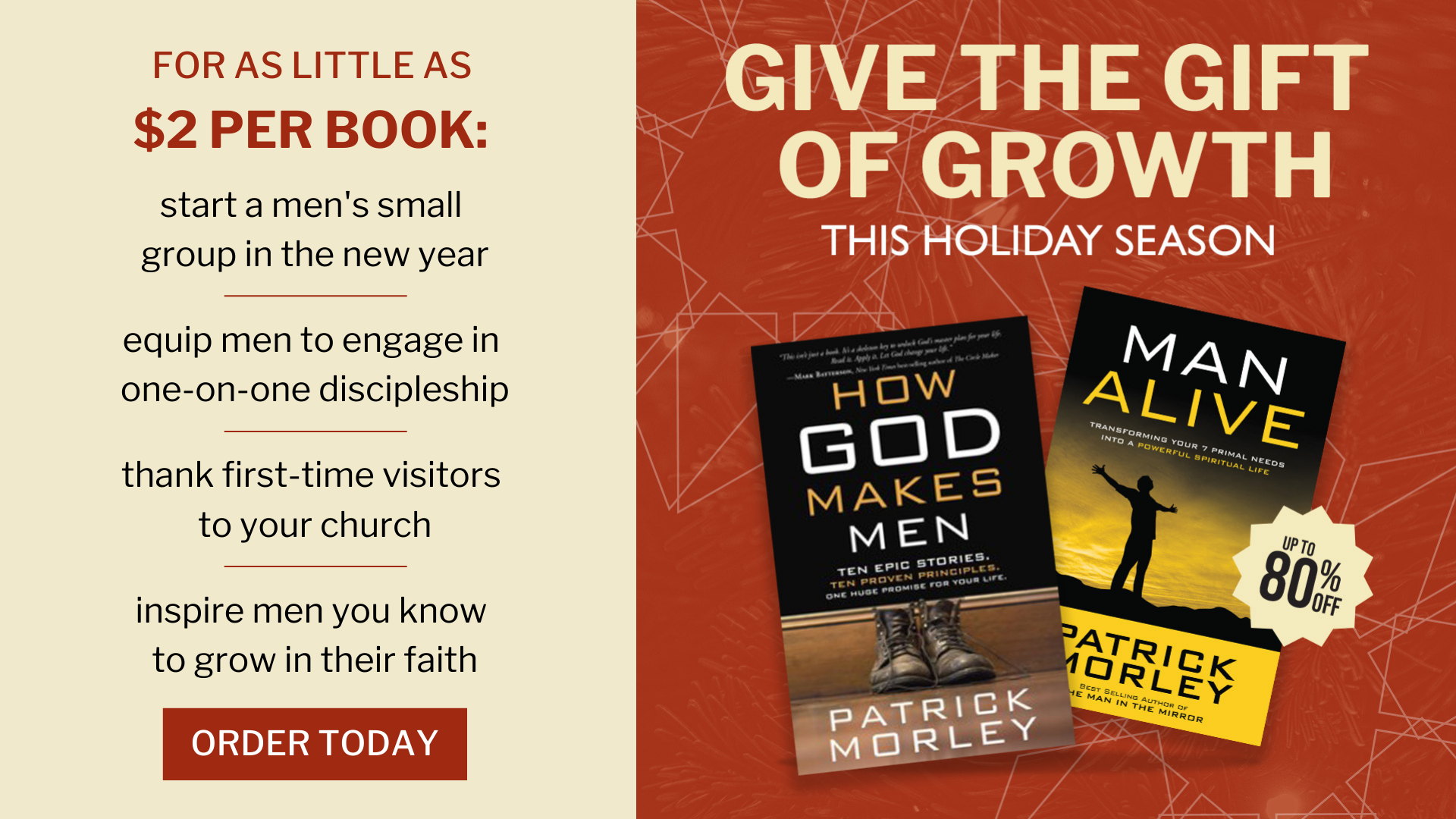 Discounted Christian books for men by Patrick Morley