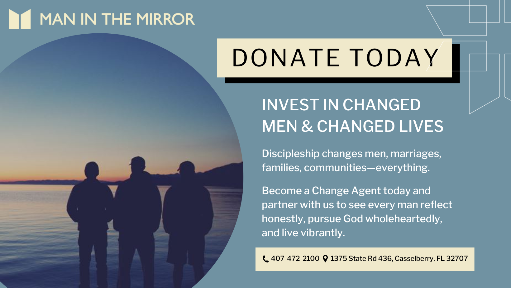 Donate to Man in the Mirror - men's discipleship - giving Tuesday